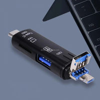 Lecteur de cartes USB 2.0 - Compatible TYPE-C pour téléphones Android, tablettes et lecteur de cartes multifonctionnel OTG mini double tête
