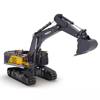 Excavadora RC Huina 1592, 2.4G, 1:14, Camiones RC Grandes, Excavadora de Simulación, Modelo de Vehículo de 22 Canales, Juguetes de Pasatiempo para Niños