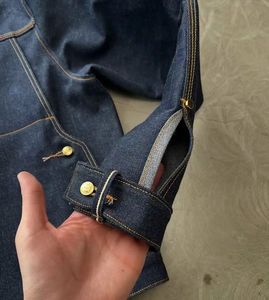Nouvelles vestes en jean décontractées de luxe vintage à boutons en coton, coupe ample, en denim japonais selvedge, coupe-vent et respirantes - Product Image 6