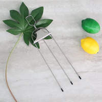 UJ-W048 Brochettes de barbecue en acier inoxydable de 35 cm de long, brochettes à 3 pointes, fourchette de barbecue