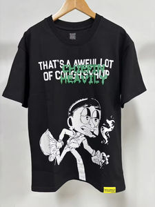 Camiseta con Estampado de Tatuaje de Cupido «THAT'S an AWFUL LOT of COUGH SYRUP» de Alta Calidad 100% Algodón, Cuello Redondo, Oversized, Personalizada y Unisex para Hombre - Product Image 5