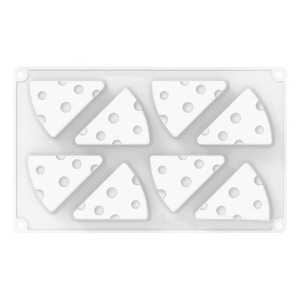 Moule à fromage en silicone, 8 cavités, forme triangulaire, pour gâteau au chocolat, savon, fabrication de bougies, blanc, taille unique - Product Image 2