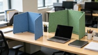 Panneau Acoustique PET Certifié Pliable en Forme de U pour Bureau, Écran de Bureau, Panneau Acoustique en Polyester TUV, Diviseur Insonorisant à Trois Côtés, Utilisation au Bureau et dans le Salon