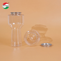 Bouteilles de boisson de jus en plastique PET de 500ml avec couvercle à ouverture facile et pelable