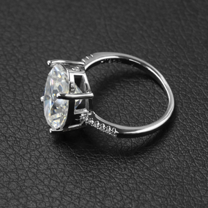 <b>Adjustable</b> Oval Moissanite <b>Ring</b> 8CT 10*14mm D VVS1 18K Gold Plated Engagement Wedding Jewelry for Women Wholesale Custom - Product Image 2