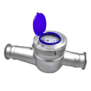 Compteur d'eau multi-jets en acier inoxydable 304 DN15 DN20 fileté pour eau froide et eaux usées avec capuchon bleu et clé - Product Image 2