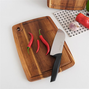 Tabla de Cortar de Madera Maciza 35x25x1.5cm Rectangular Multifuncional para Queso y Frutas, Tabla de Cortar de Madera de Acacia - Product Image 3