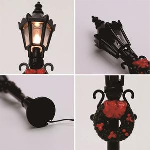SANWEI 4 Stück Puppenhaus Mini-Straßenlaterne Modell Innenraum-Szene Schwarze Straßenlaterne Weihnachts-Stehlampe - Product Image 4
