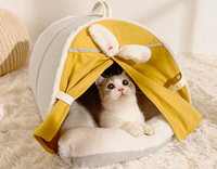 Lit pour chien et chat moderne, en fourrure synthétique solide, écologique, facile à nettoyer, respirant, pliable, amovible, lavable, en peluche, pour toutes les saisons