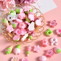 Vente en gros de fleurs de cerisier, accessoires en résine pour décoration de coque de téléphone portable Sakura Macaron