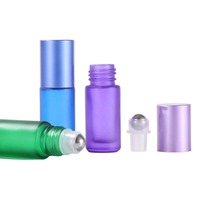 Bouteilles à bille en verre givré personnalisées, couleur arc-en-ciel, 5 ml, 10 ml, écologiques, pour huiles essentielles, avec sérigraphie, emballage cosmétique vide