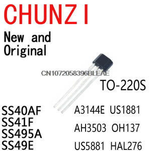 10 buah <span class=keywords><strong>Sensor</strong></span> <span class=keywords><strong>Hall</strong></span> 40AF 41F 495A 49E sensitivitas tinggi TO-92 SS40AF SS41F SS495A SS49E A3144E US1881 AH3503 OH137 US5881 HAL276 - Product Image 2