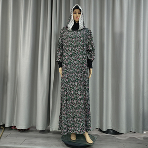 Modello 2023 di Tendenza: Abito Hijab in Viscosa per Donne e Ragazze Musulmane, Vestito Floreale con Doppio Cappuccio, Abaya Dubai, Indumento da Preghiera, Abbigliamento Islamico - Product Image 5