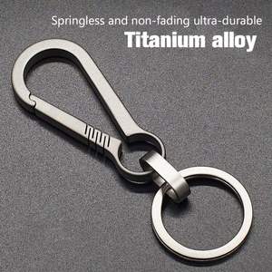 Titanium Alloy Car <b>Keychain</b> Manufacturer Wholesale K6-1 <b>Personalized</b> Creative Simple Men's Women's Waist Chain Ring - Product Image 5