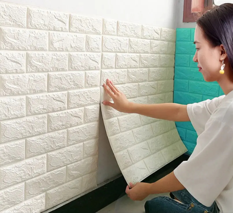 China new design home decoration brick foam wall sticker luxury 3d self adhesive wallpaper