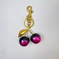 Nouveau porte-clés cerise, pendentif de sac, bijou de sac pour femme, magnifique porte-clés de voiture, porte-clés cerise 3D en cristal