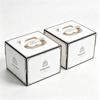 Boîte d'emballage personnalisée en papier recyclable de qualité alimentaire pour gâteau à la crème, mousse, tarte aux pommes, dessert, vente en gros