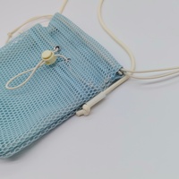 Sac en filet à cordon en polyester personnalisé OEM, pochette de rangement pliable pour articles de resort et souvenirs d'île en gros