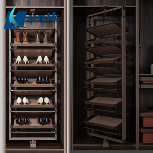 منظم أرفف أحذية قابل للسحب من 4 إلى 12 طبقة من سبائك الألومنيوم، رف أحذية دوار 360 درجة لخزانة الملابس - Product Image 3