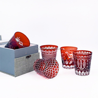 Ensemble de verres à vin de luxe gravés à la main pour fête, pour vin rouge, brandy, superposition, gobelet en verre rouge