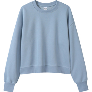 All'ingrosso OEM donna allentata Pullover Crop <span class=keywords><strong>oversize</strong></span> stampa personalizzata cotone Cropped girocollo Top felpa da donna - Product Image 6