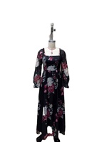 Robe plissée imprimée à manches longues en mousseline de soie élégante