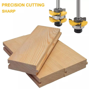 2pcs Set Mata Bor Router Tongue and Groove, Pemotong T-Slot, Shank 1/4 Inch, 3 Flute, Bentuk T, Pemotong Kayu untuk Pengolahan Kayu - Product Image 4