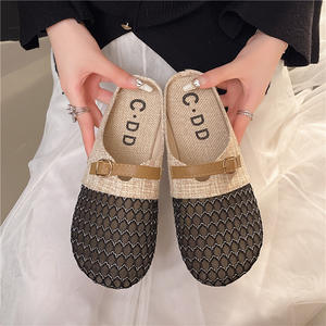 Sandalias de Verano Estilo Playa, Moda Americana, Cuero Genuino, Lazo, Multifuncionales, Suela Gruesa, Punta Abierta, Acolchadas, para Mujer - Product Image 3