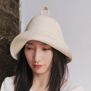 Chapeau de sauna russe traditionnel en mélange de laine, casquette de protection pour la tête, chapeau de sauna en feutre de laine pour hammam - Product Image 2