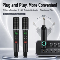 Ensemble de microphones sans fil portables en plastique pour la vente en gros, suppression du bruit 100 dB, rapport signal/bruit, faible distorsion, longue portée