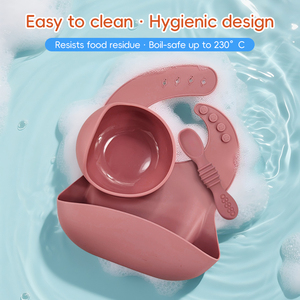 Ensemble d'alimentation pour bébé en silicone 6 pièces en 1 avec motif de dessin animé Kit d'alimentation écologique sans BPA pour bébés - Product Image 6