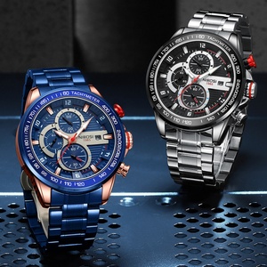 Montres pour hommes NIBOSI 2606, nouvelle collection, marque haut de gamme, chronographe à quartz, acier inoxydable, étanche, calendrier, montre de sport - Product Image 4