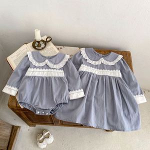 Engepapa Herfst Kinderen Katoenen Ronde Hals Kraag Kant Jurkje Meisjes Kleding Baby Casual Romper - Product Image 3