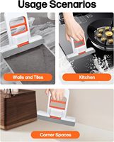 Laveur de miroir de salle de bain remplaçable, outils de nettoyage portables pour surfaces humides et sèches, mini serpillière éponge à presser pour bureau