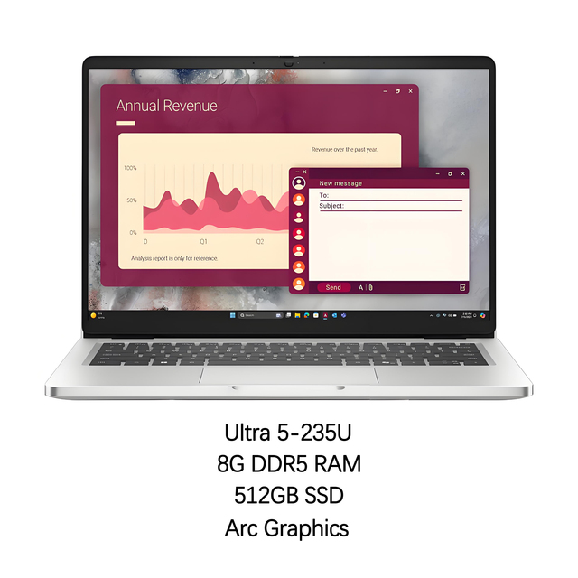 New Pro 14 Ultra 5-235U 8GB DDR5 512GB Arc Graphics Cost-Effective 14" FHD IPS Anti-Glare Business Notebook Laptop