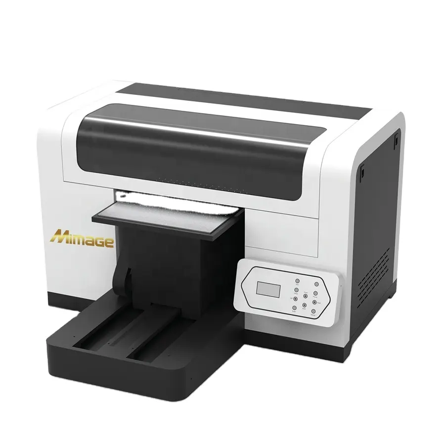 Mini DTG-3545 A3 size digital direct to pigment sublimation garment T-shirt flatbed printer with double EPS0N XP600 printhead