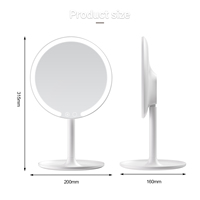 Miroir de Maquillage avec Lumières, 3 Modes de Couleur, Luminosité Réglable, Anneau Lumineux HD Clair, Rechargeable Type-C, Miroir de Beauté de Bureau