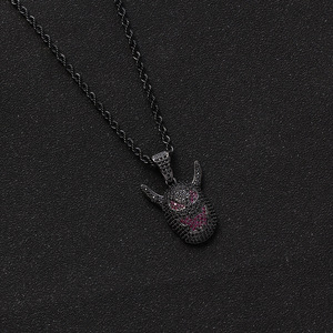 Pendentif Petit Démon, Collier Hip Hop entièrement en Zirconium, Ornement d'Halloween pour le commerce international, Collier Maléfique - Product Image 2