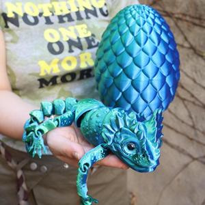 FUSEJOY3D Ensemble d'œufs de lézard imprimés en 3D avec articulations mobiles, ornements mignons, animaux de compagnie de bureau adorables, jouets créatifs - Product Image 6