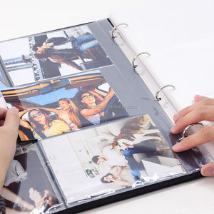 Album photo en velours fait main avec fenêtre découpée, cadeau de mariage, album souvenir pour nouveau-né avec pochettes en plastique - Product Image 2