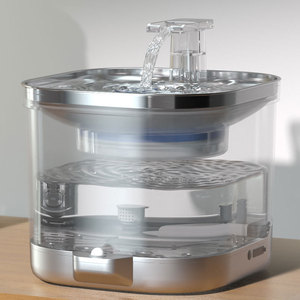 Fuente de agua inteligente recargable para mascotas, para gatos y perros, con agua circulante automática, plástico transparente, alimentada por USB - Product Image 1