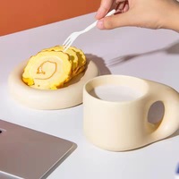 Offre Spéciale Nordique Personnalisé Graisse Tasse Unique Mignon Tasses Main Peinture Céramique Café Tasse Et Soucoupe Ensemble 12oz Tasses d'eau
