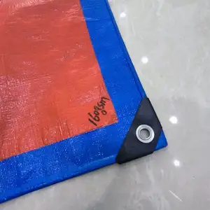 La mejor venta para la cubierta del techo de la lona de Servicio Ligero Tela de lona tejida de polietileno Pe Linyi carpa fábrica cubierta del coche Azul naranja