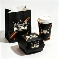 Cajas y Bolsas de Papel Desechables para Comida para Llevar con Logotipo Personalizado, Cajas para Hamburguesas OEM para Restaurantes de Comida Rápida