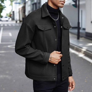 Veste décontractée pour <span class=keywords><strong>homme</strong></span>, style sport et affaires, <span class=keywords><strong>manteau</strong></span> d'automne et d'hiver, col montant, simple boutonnage, <span class=keywords><strong>en</strong></span> <span class=keywords><strong>laine</strong></span>, revers croisés, pour les États-Unis et l'Europe - Product Image 6