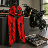 Kit de carénage latéral pour moto/scooter PCX160, garniture décorative avec vis, aspect fibre de carbone, rouge et noir