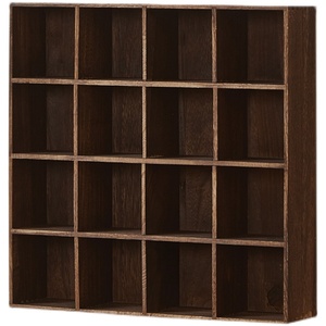 Étagère murale en bois massif à 9 compartiments pour le rangement de services à thé, style chinois moderne et minimaliste, pour salon, chambre, bureau - Product Image 4