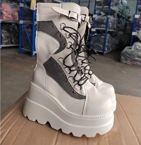 Özel Logo Goth tarzı kadın tasarımcı çizmeler Metal toka Dropshipping ile düz Platform ayakkabılar kış yeni erkek ayakkabısı için - Product Image 6