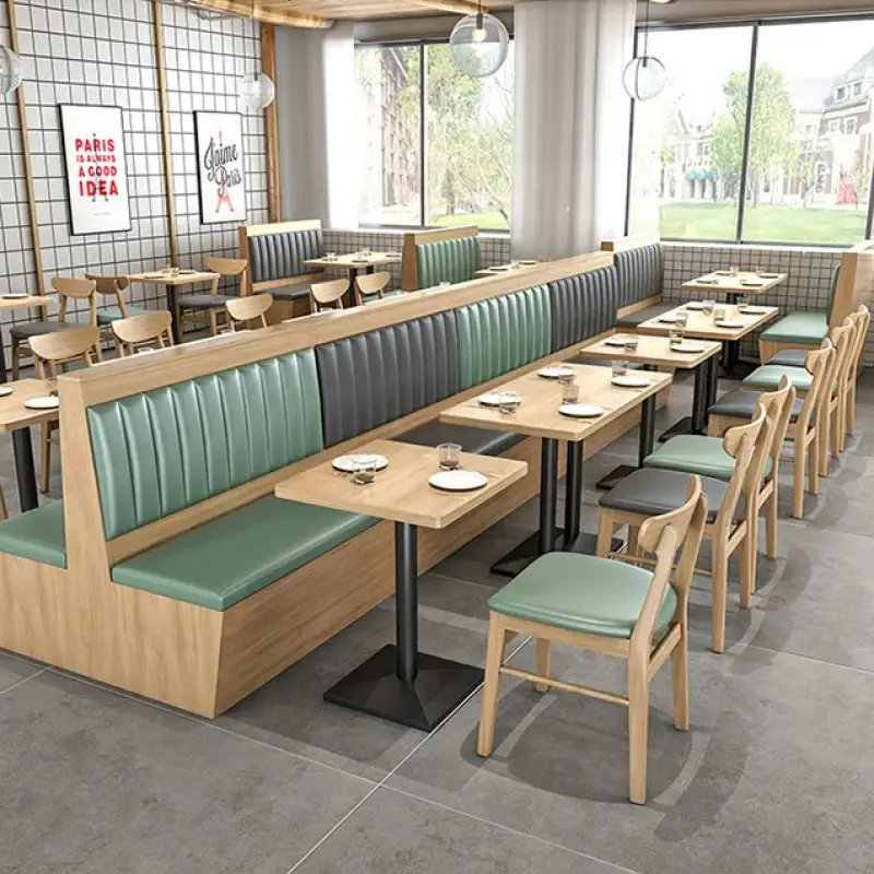 Nouveaux ensembles de table et de chaises de café de restaurant Nouveaux arrivages Mobilier de restaurant Sièges double face Cabine