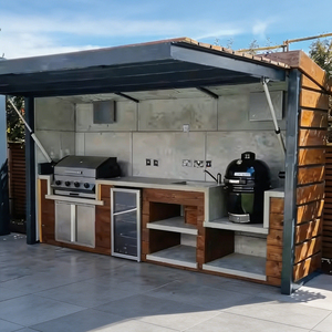 Ensemble de barbecue modulaire préfabriqué complet en acier inoxydable avec four, armoire de cuisine, îlot étanche, cuisine extérieure préfabriquée - Product Image 1